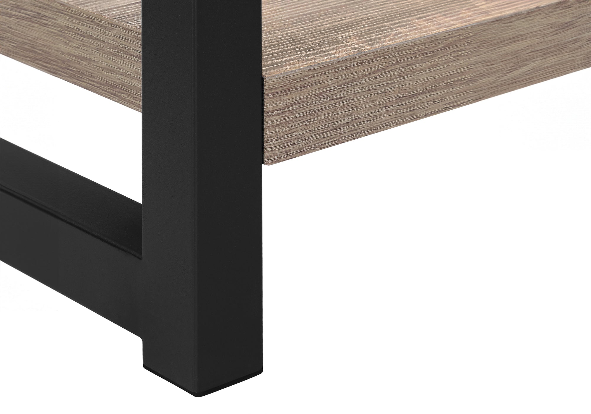ACCENT TABLE - 22""H / DARK TAUPE / BLACK METAL