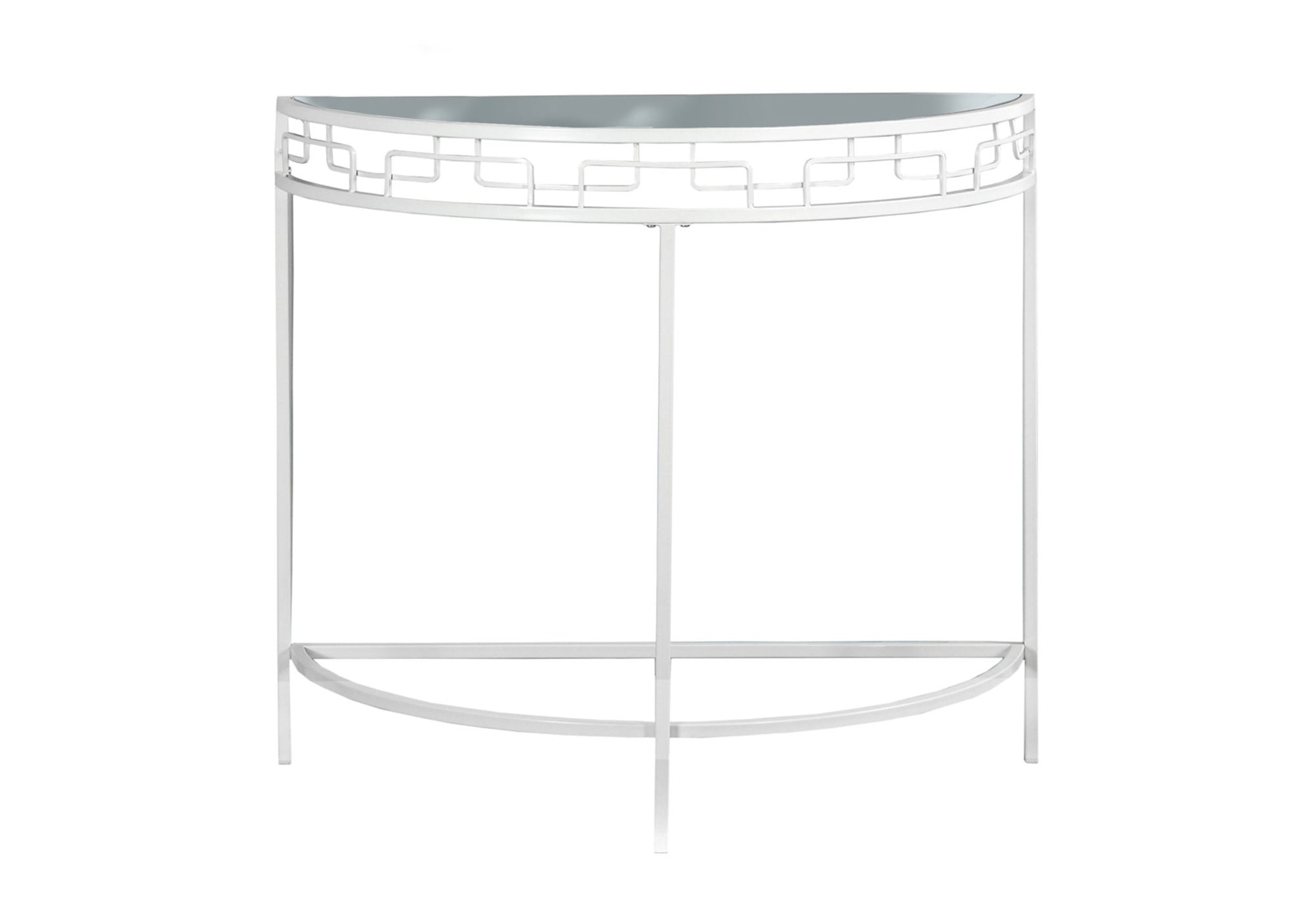 ACCENT TABLE - 36""L / WHITE METAL HALL CONSOLE