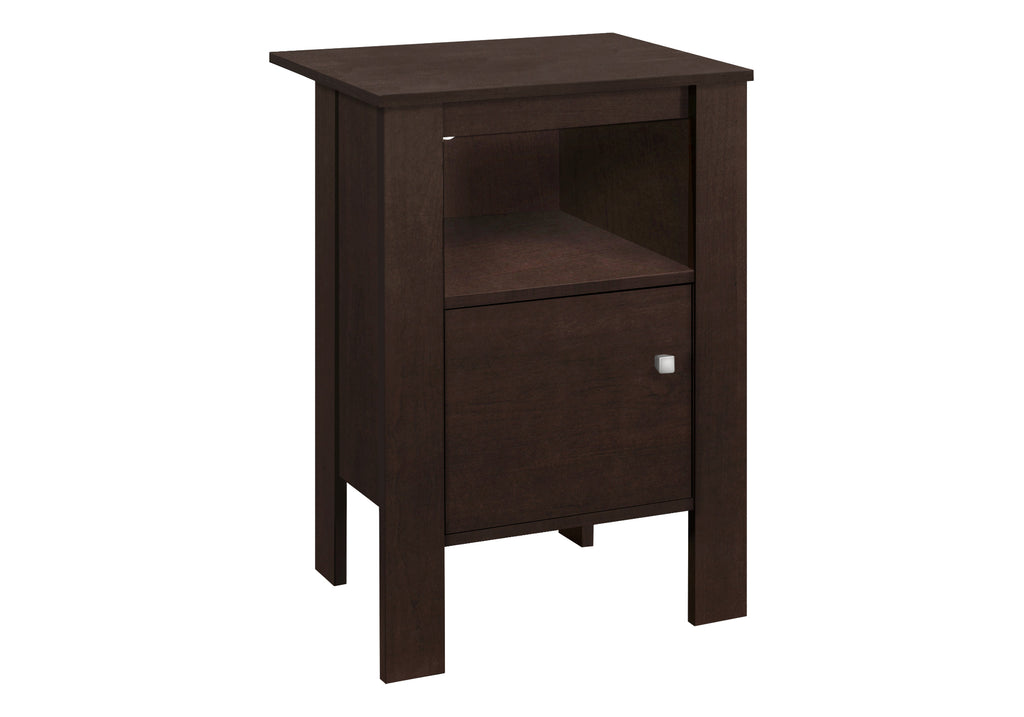 ACCENT TABLE - ESPRESSO NIGHT STAND WITH STORAGE