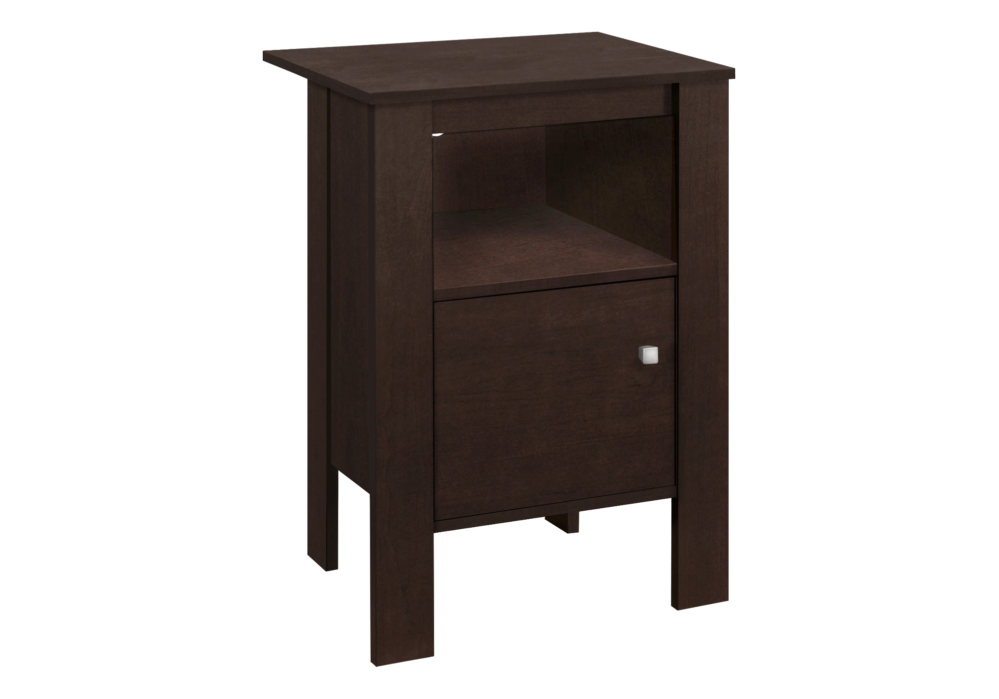 ACCENT TABLE - ESPRESSO NIGHT STAND WITH STORAGE
