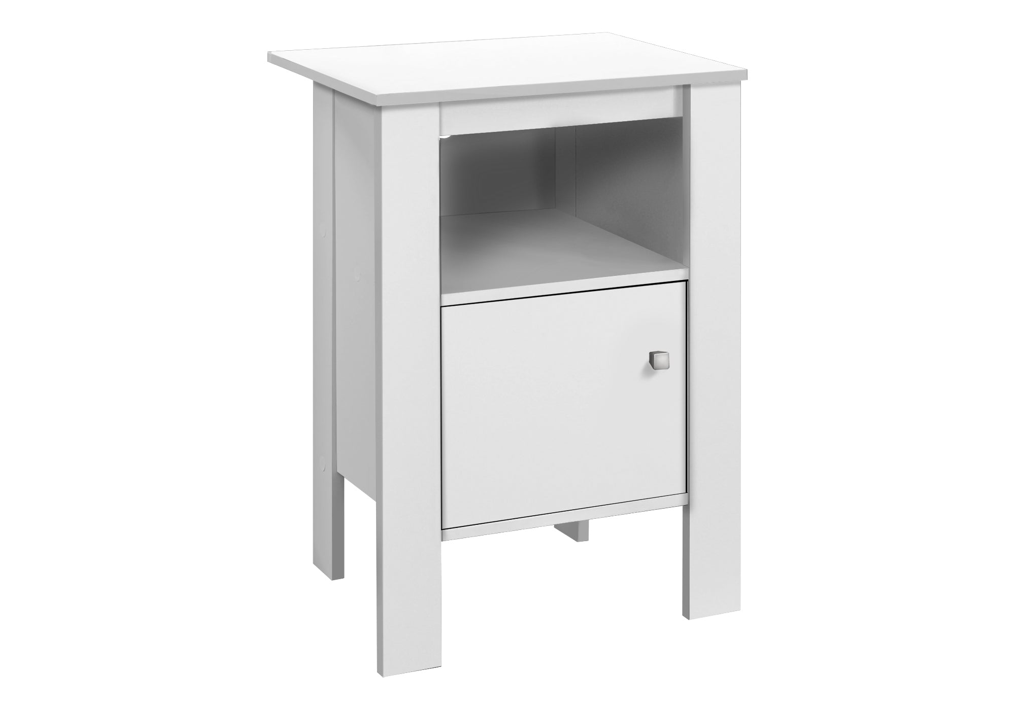ACCENT TABLE - WHITE NIGHT STAND WITH STORAGE