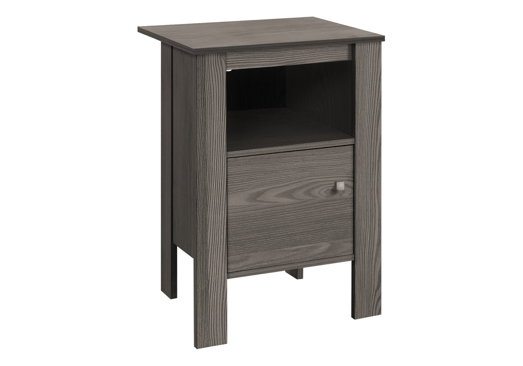 ACCENT TABLE - GREY NIGHT STAND WITH STORAGE