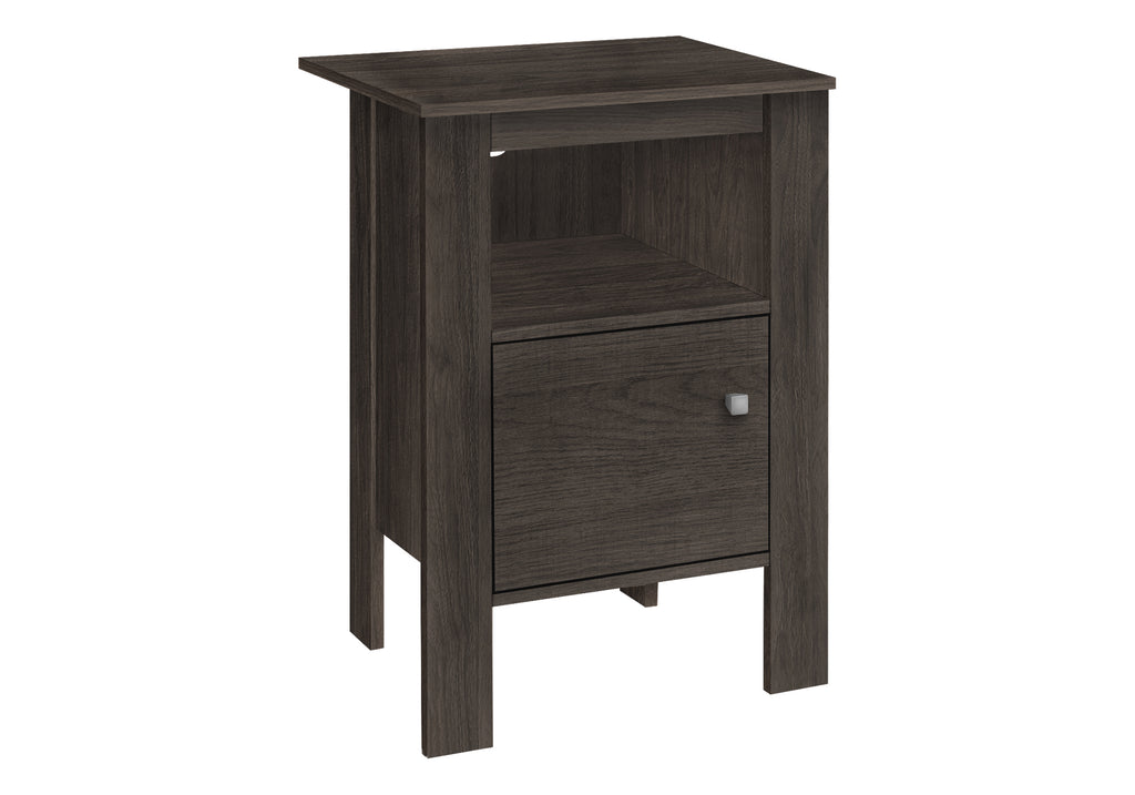 ACCENT TABLE - BROWN OAK NIGHT STAND WITH STORAGE