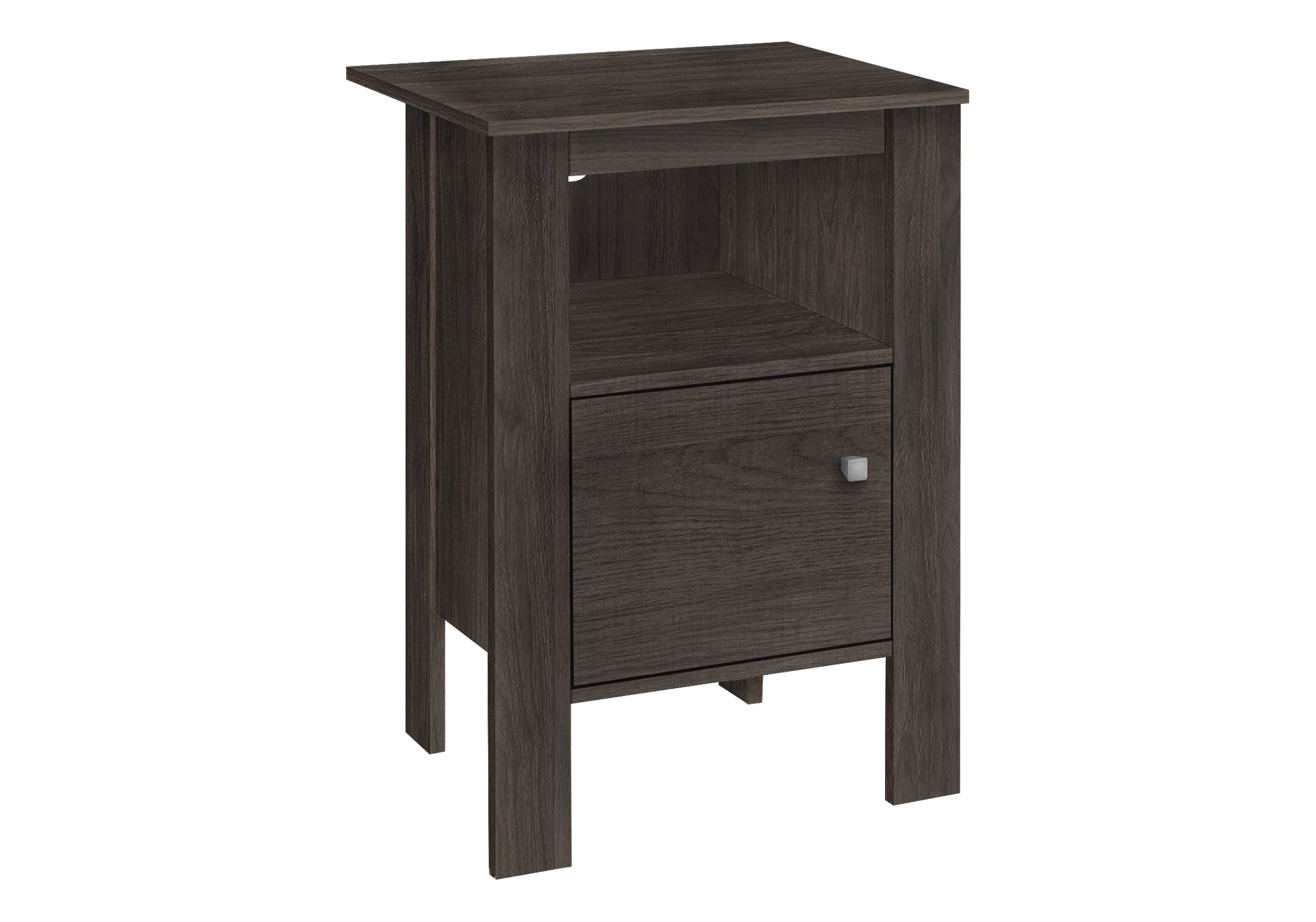 ACCENT TABLE - BROWN OAK NIGHT STAND WITH STORAGE