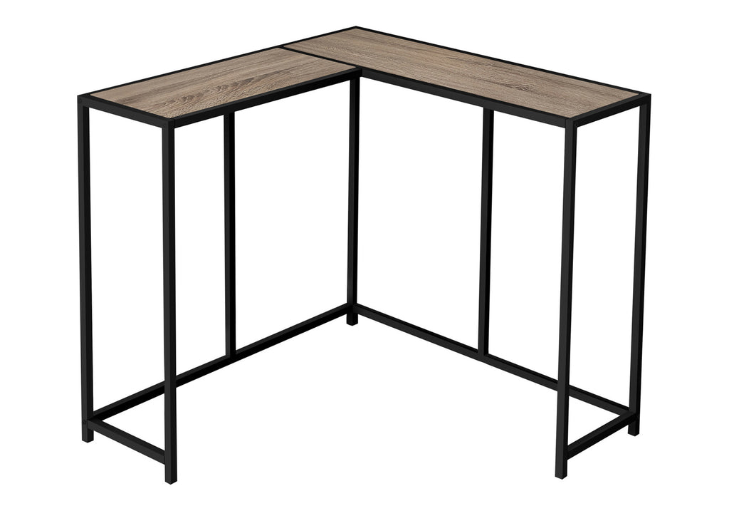 ACCENT TABLE - 36""L / DARK TAUPE / BLACK CORNER CONSOLE