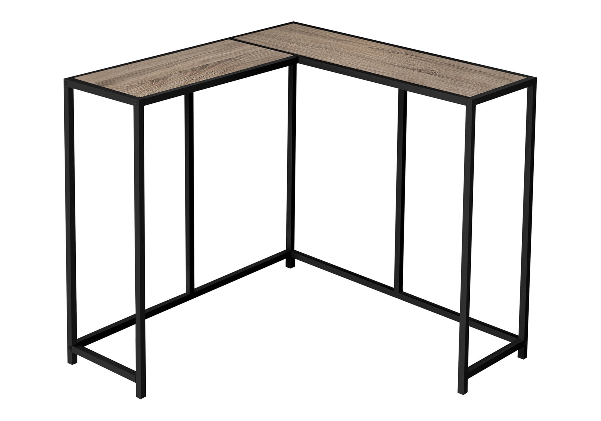 ACCENT TABLE - 36""L / DARK TAUPE / BLACK CORNER CONSOLE