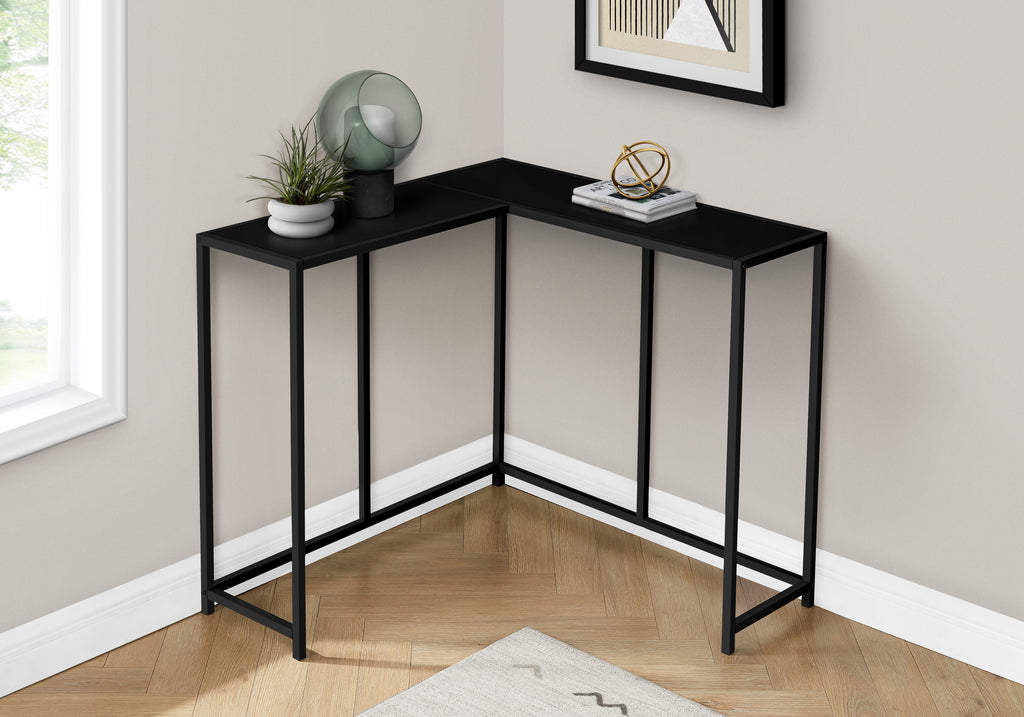 ACCENT TABLE - 36""L / BLACK / BLACK CORNER CONSOLE
