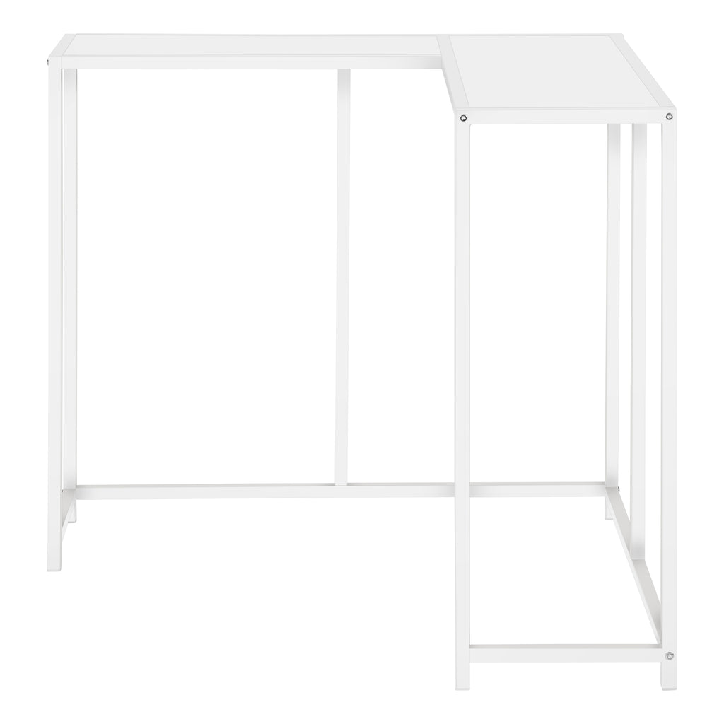 ACCENT TABLE - 36""L / WHITE / WHITE CORNER CONSOLE