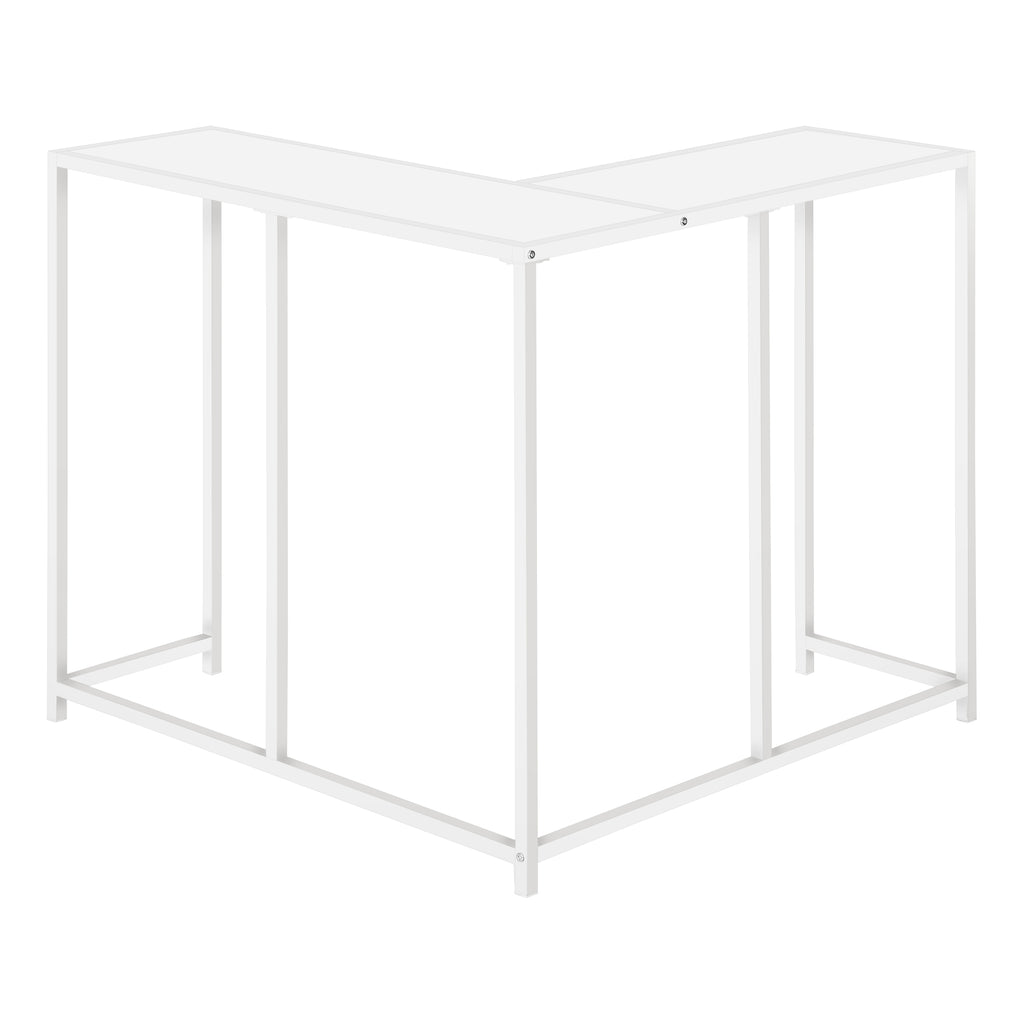 ACCENT TABLE - 36""L / WHITE / WHITE CORNER CONSOLE