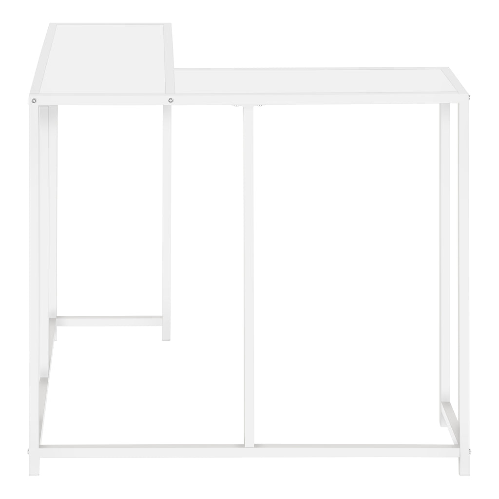 ACCENT TABLE - 36""L / WHITE / WHITE CORNER CONSOLE