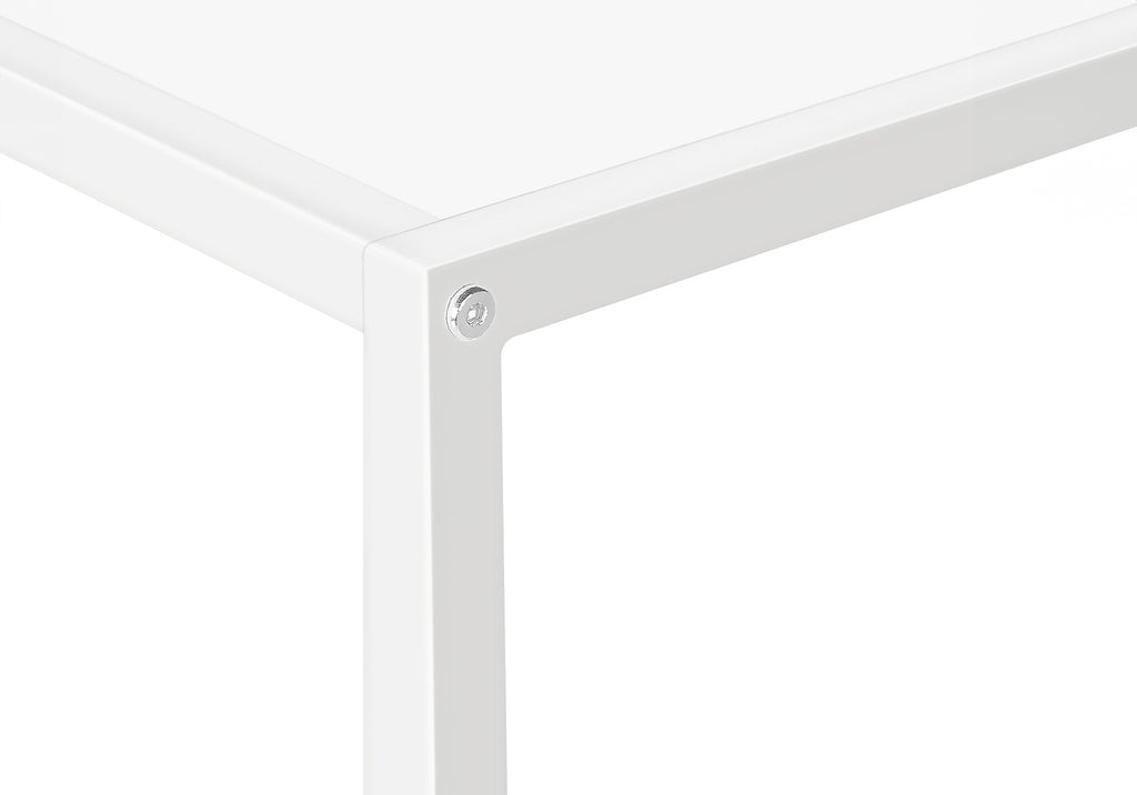 ACCENT TABLE - 36""L / WHITE / WHITE CORNER CONSOLE