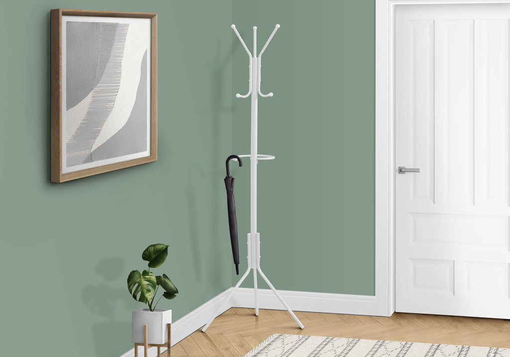COAT RACK - 68""H / WHITE METAL