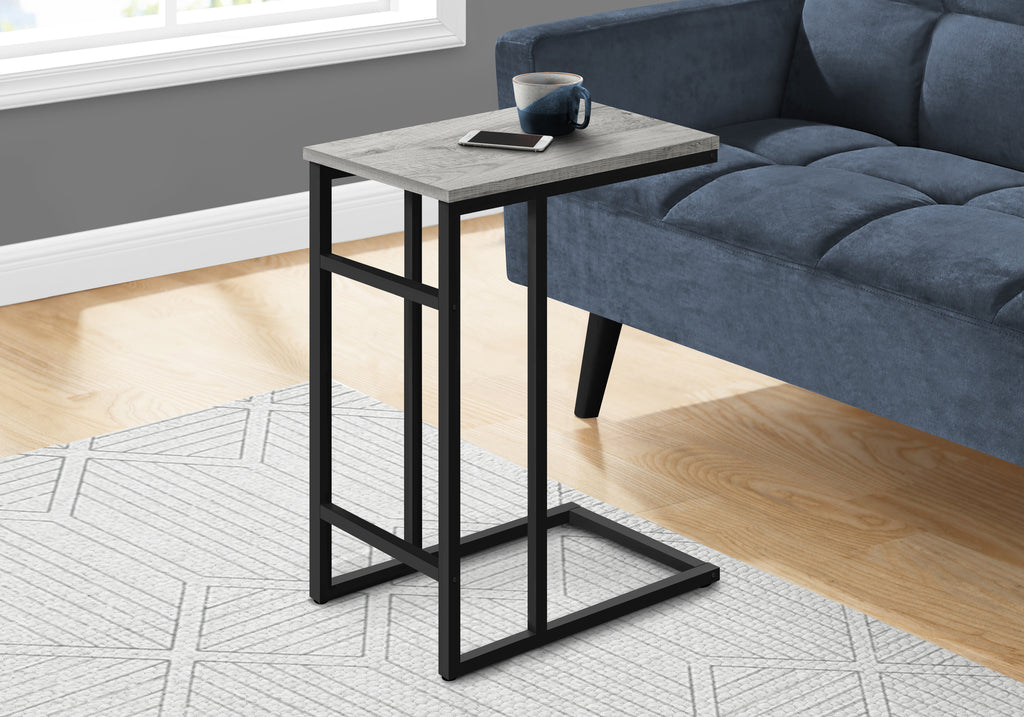 ACCENT TABLE - 24""H / GREY / BLACK METAL