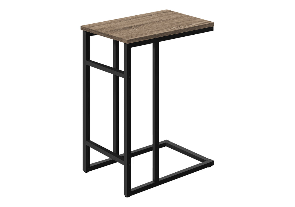 ACCENT TABLE - 24""H / DARK TAUPE / BLACK METAL