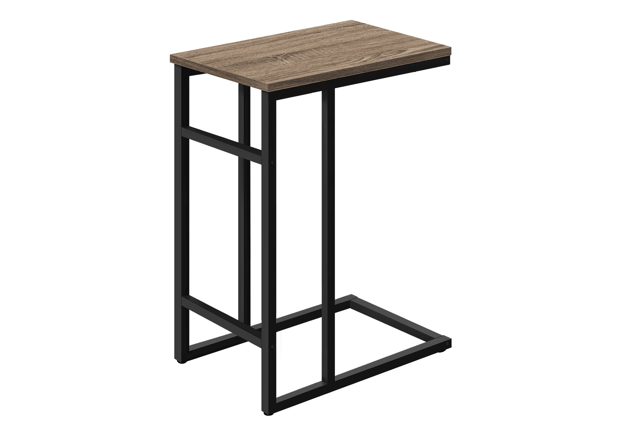 ACCENT TABLE - 24""H / DARK TAUPE / BLACK METAL