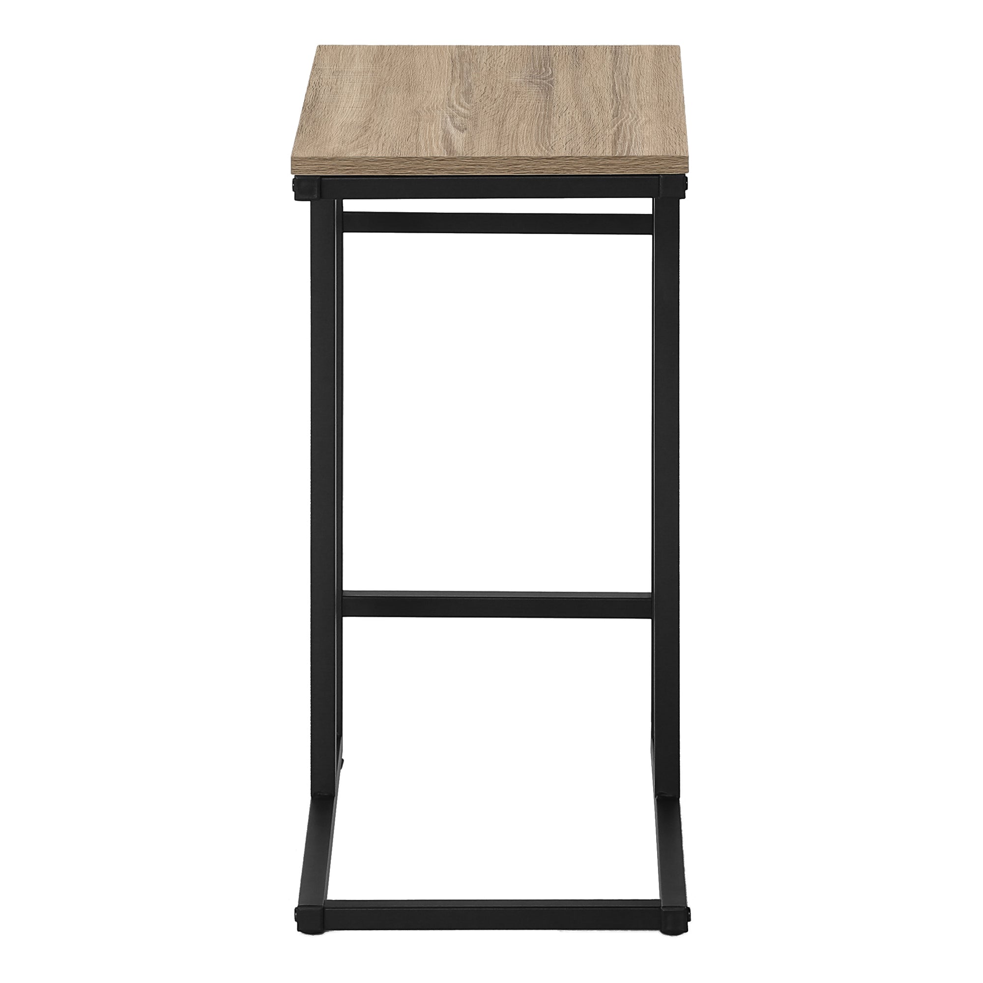 ACCENT TABLE - 24""H / DARK TAUPE / BLACK METAL