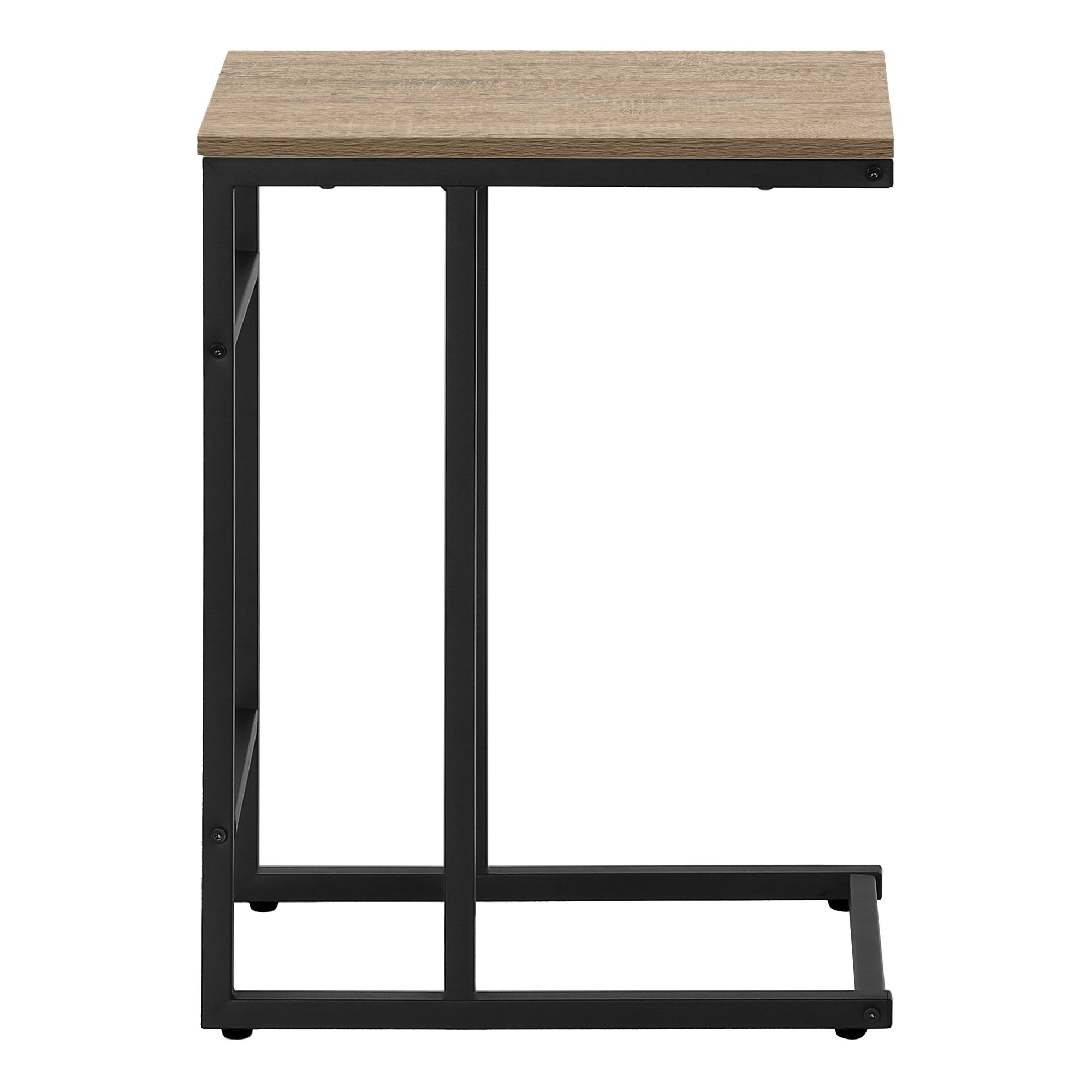 ACCENT TABLE - 24""H / DARK TAUPE / BLACK METAL