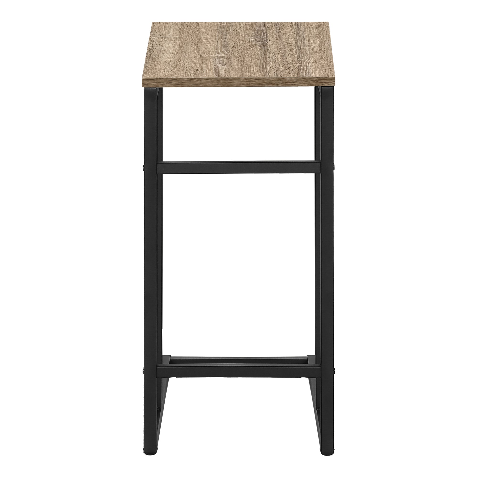 ACCENT TABLE - 24""H / DARK TAUPE / BLACK METAL