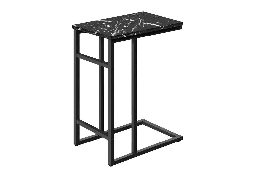 ACCENT TABLE - 24""H / BLACK MARBLE / BLACK METAL