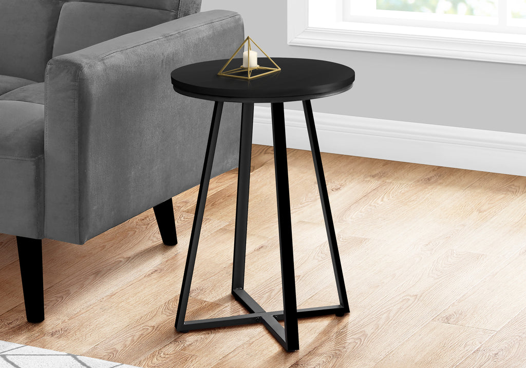 ACCENT TABLE - 22""H / BLACK / BLACK METAL
