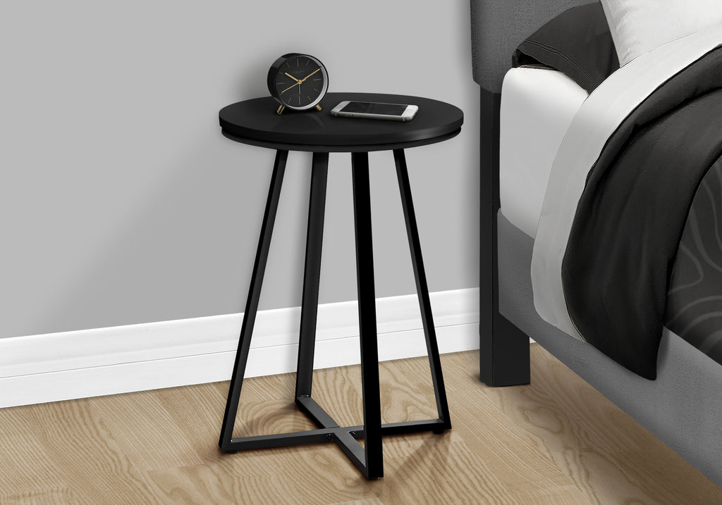 ACCENT TABLE - 22""H / BLACK / BLACK METAL