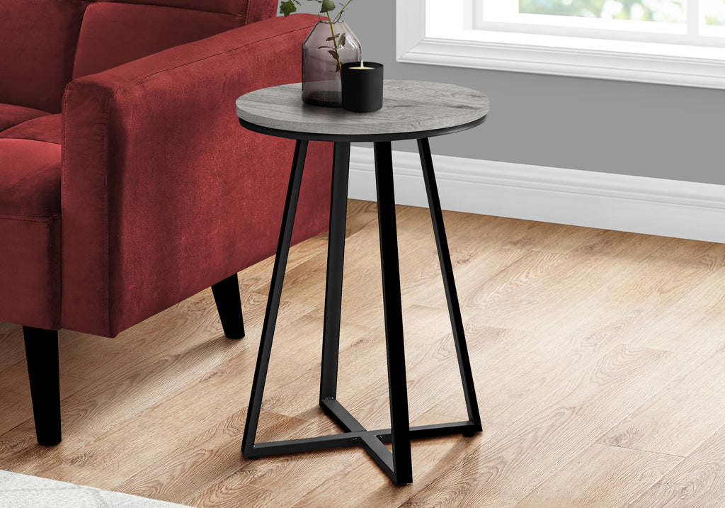 ACCENT TABLE - 22""H / GREY / BLACK METAL