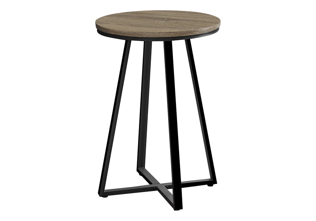 ACCENT TABLE - 22""H / DARK TAUPE / BLACK METAL
