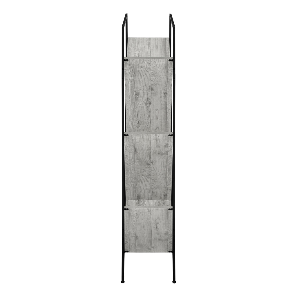 BOOKCASE - 60""H / GREY / BLACK METAL