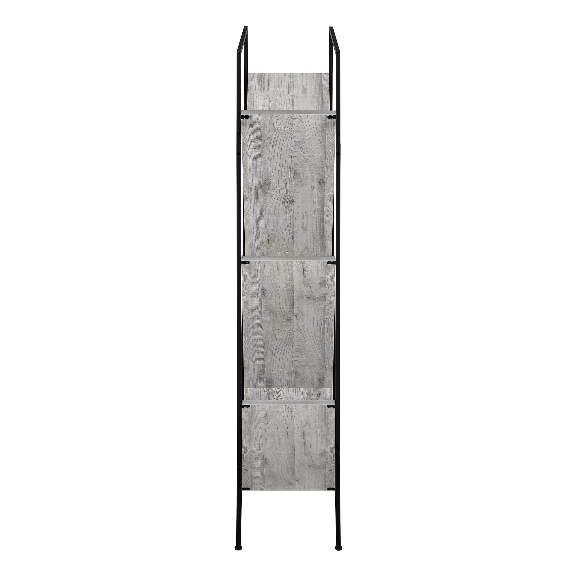 BOOKCASE - 60""H / GREY / BLACK METAL