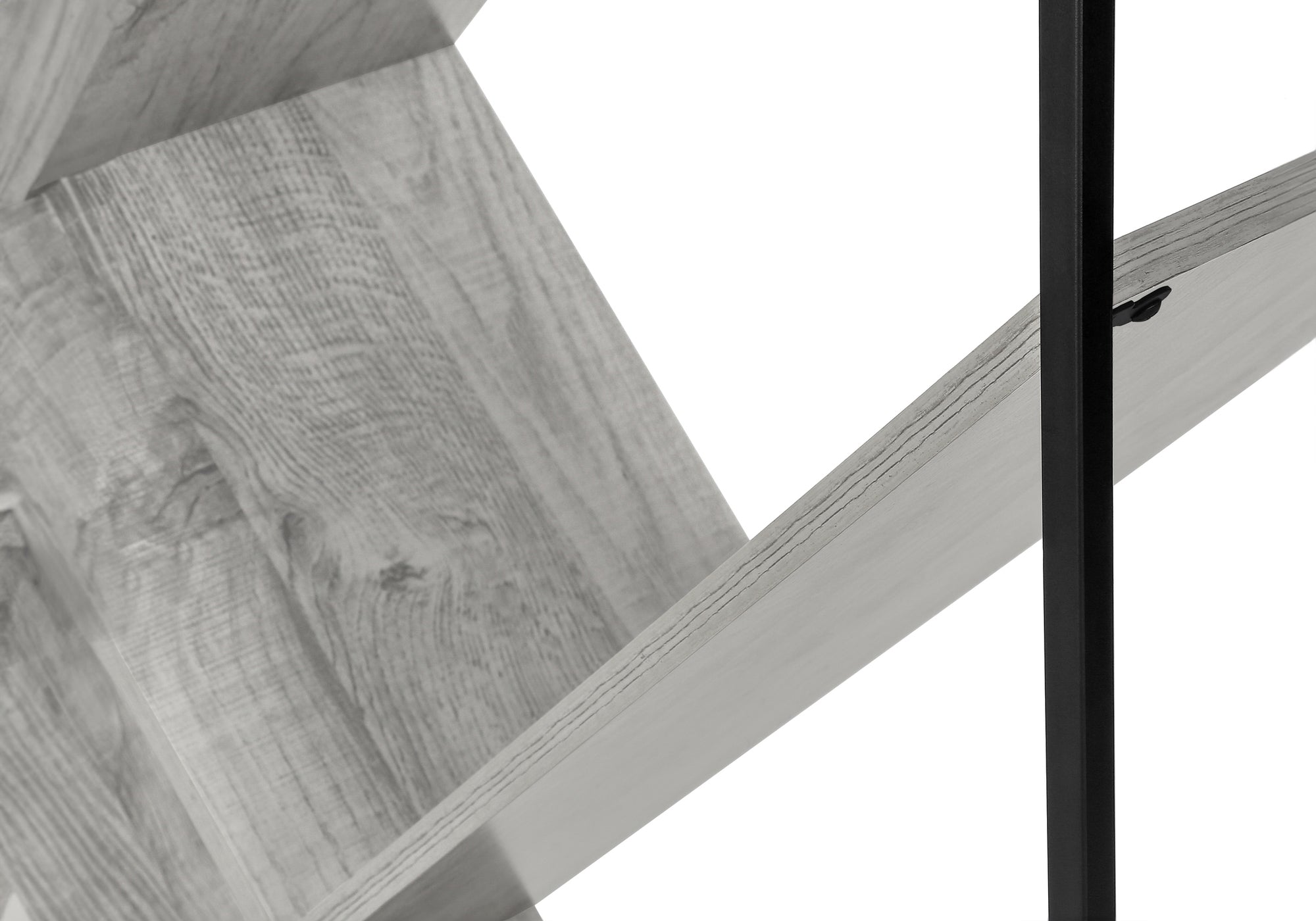 BOOKCASE - 60""H / GREY / BLACK METAL