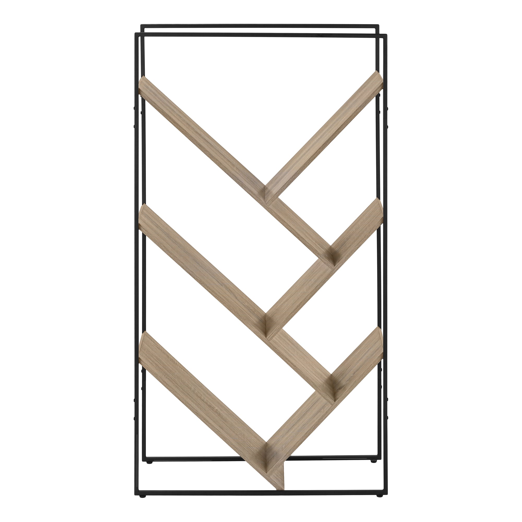 BOOKCASE - 60""H / DARK TAUPE / BLACK METAL