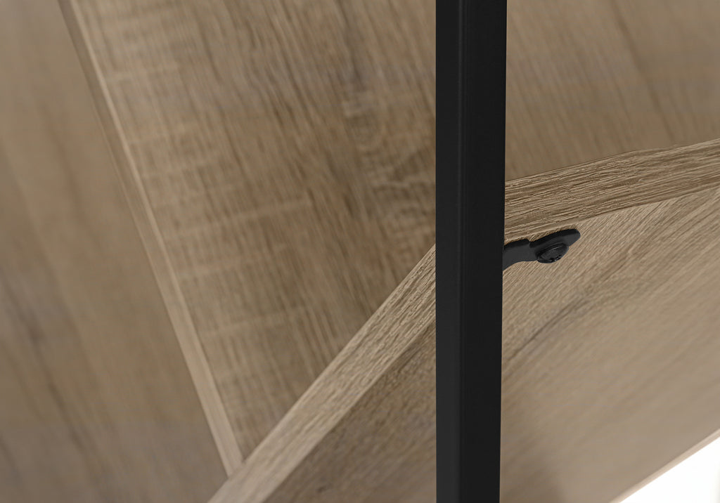 BOOKCASE - 60""H / DARK TAUPE / BLACK METAL