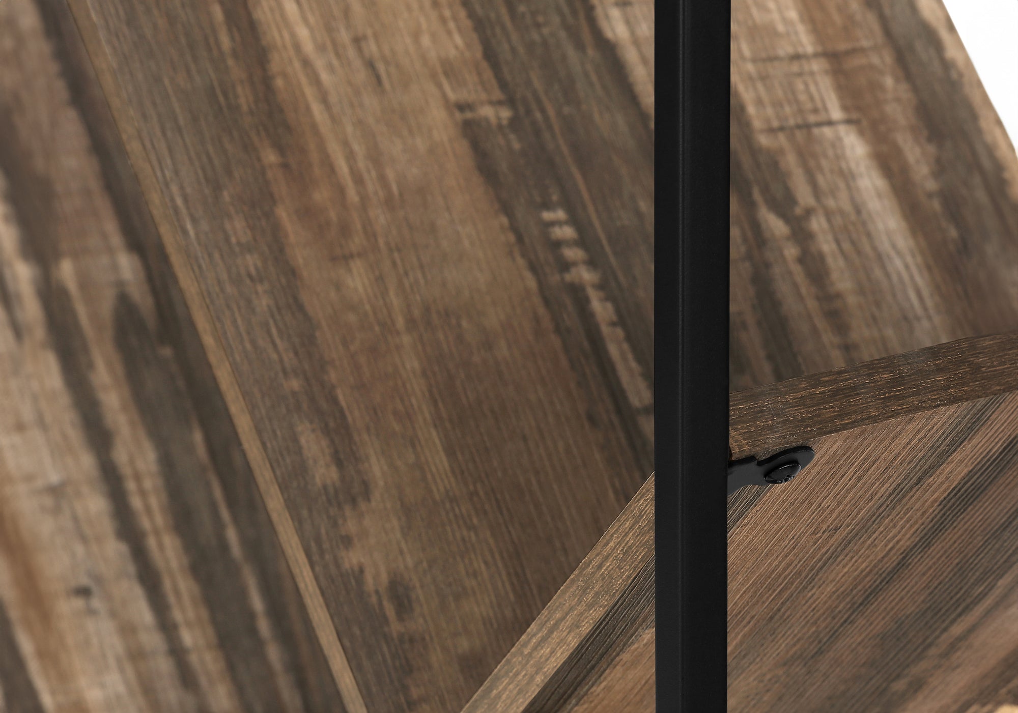 BOOKCASE - 60""H / BROWN RECLAIMED WOOD-LOOK / BLACK METAL