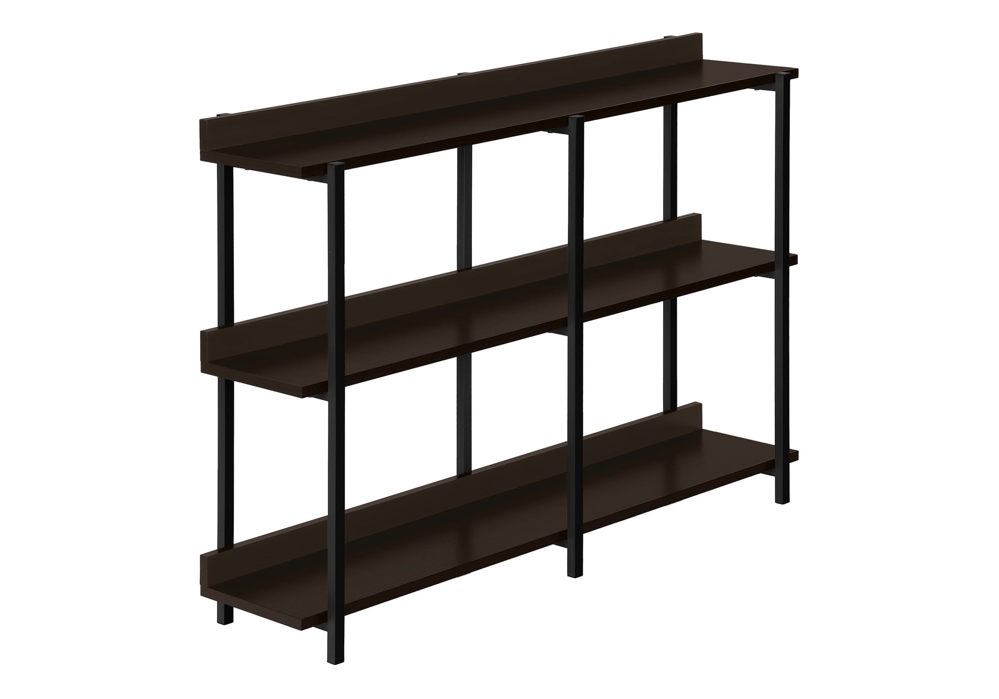 ACCENT TABLE - 48""L / ESPRESSO / BLACK METAL HALL CONSOLE