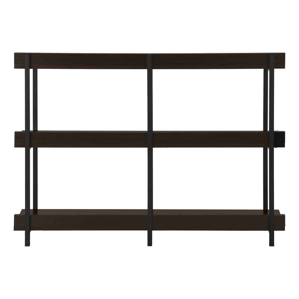 ACCENT TABLE - 48""L / ESPRESSO / BLACK METAL HALL CONSOLE