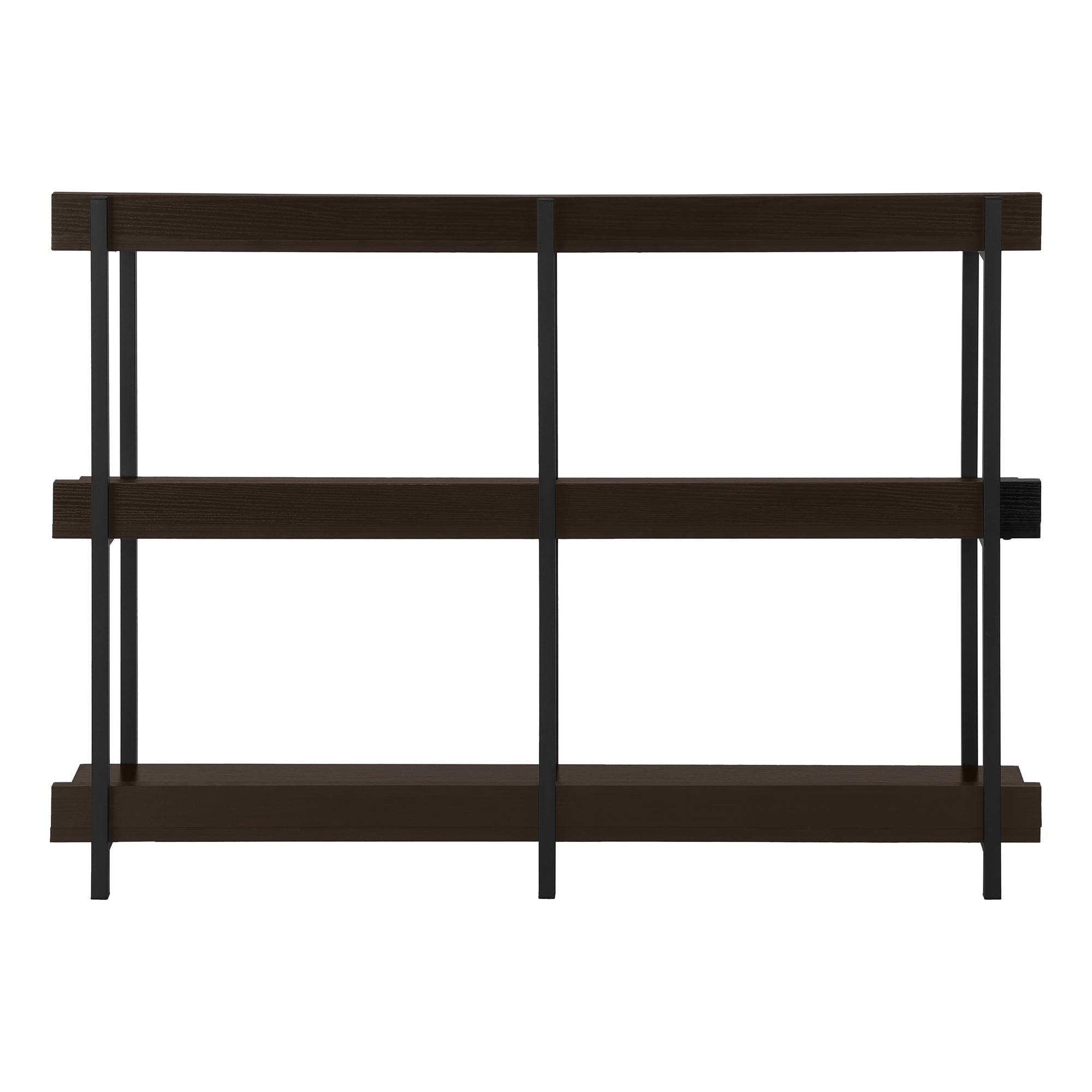 ACCENT TABLE - 48""L / ESPRESSO / BLACK METAL HALL CONSOLE