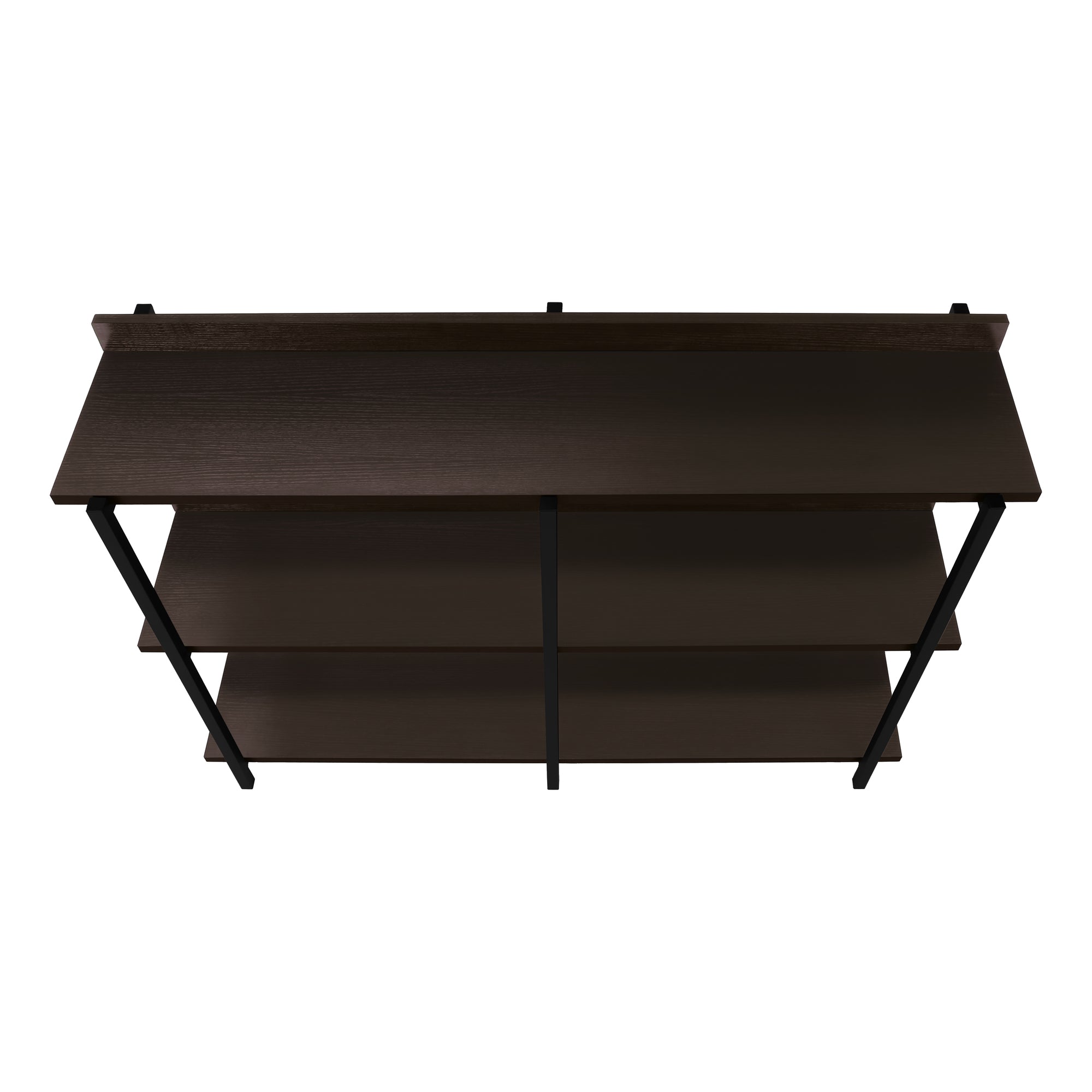 ACCENT TABLE - 48""L / ESPRESSO / BLACK METAL HALL CONSOLE