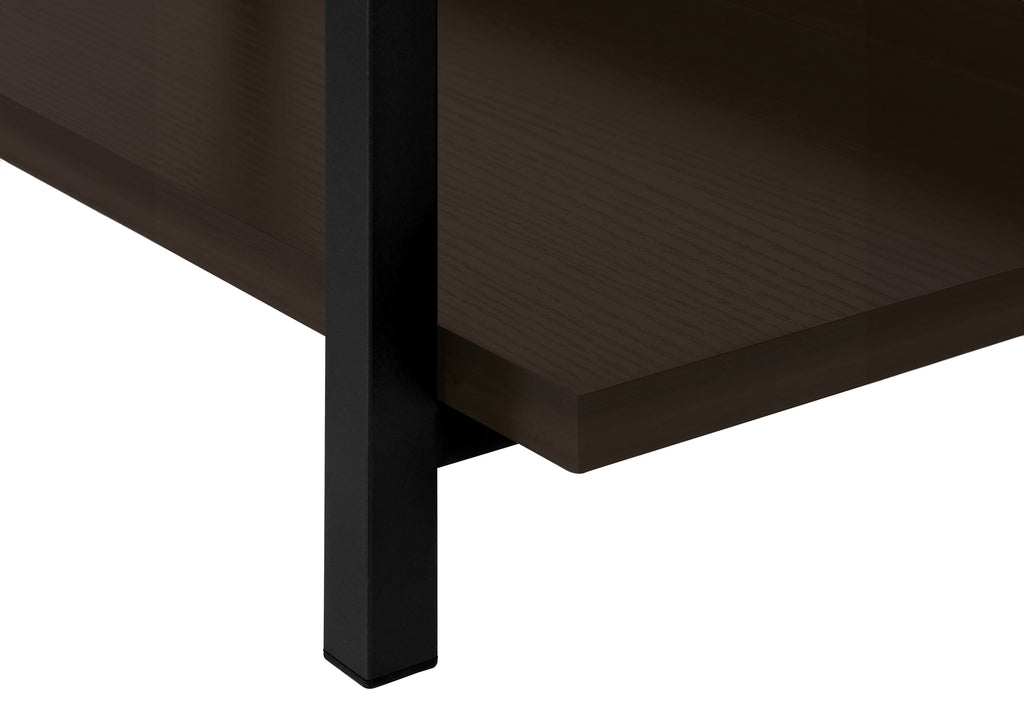 ACCENT TABLE - 48""L / ESPRESSO / BLACK METAL HALL CONSOLE