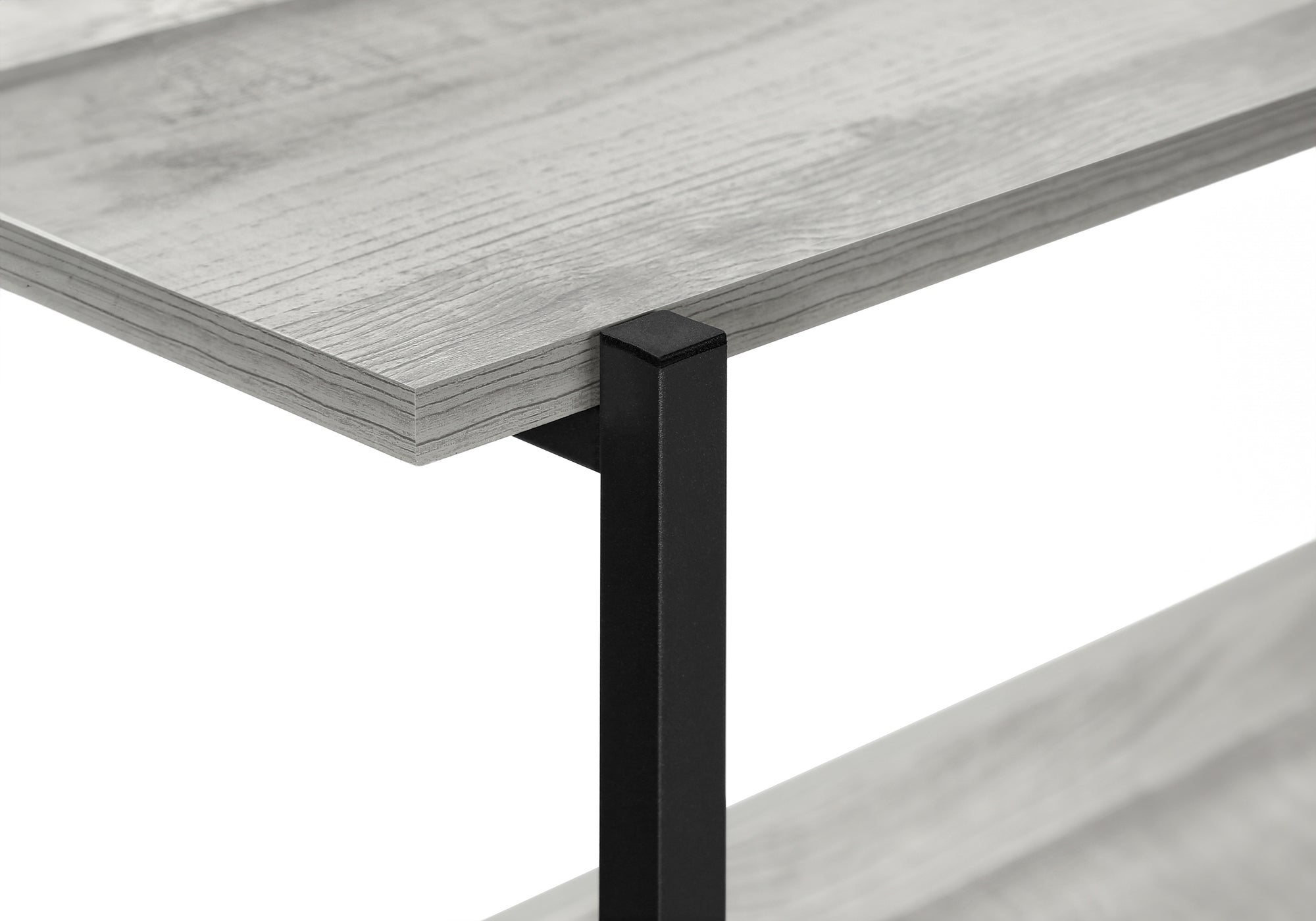 ACCENT TABLE - 48""L / GREY / BLACK METAL HALL CONSOLE