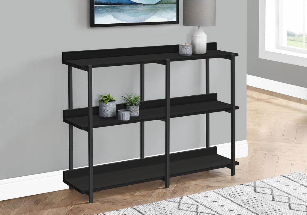 ACCENT TABLE - 48""L / BLACK / BLACK METAL HALL CONSOLE