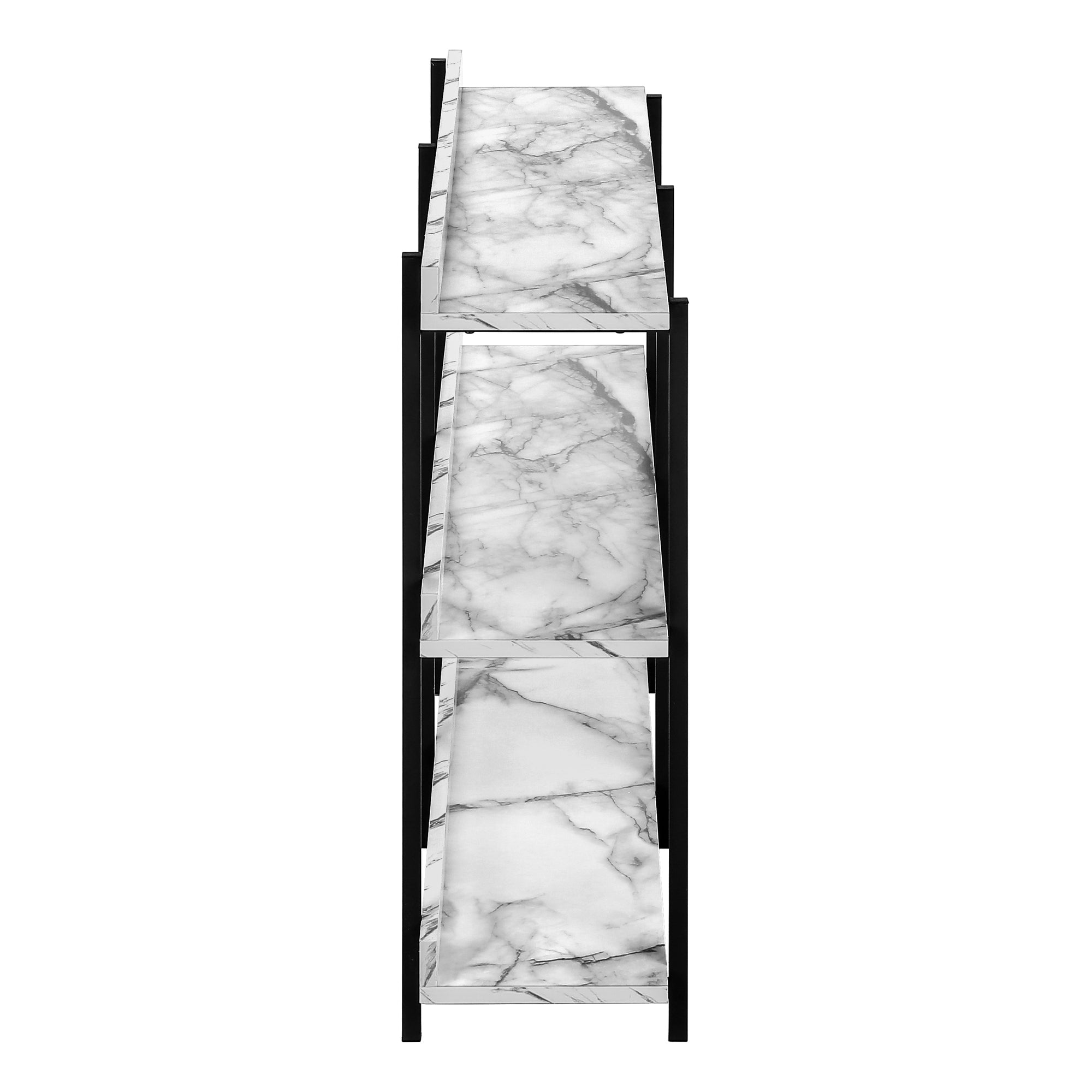 ACCENT TABLE - 48""L / WHITE MARBLE / BLACK METAL CONSOLE
