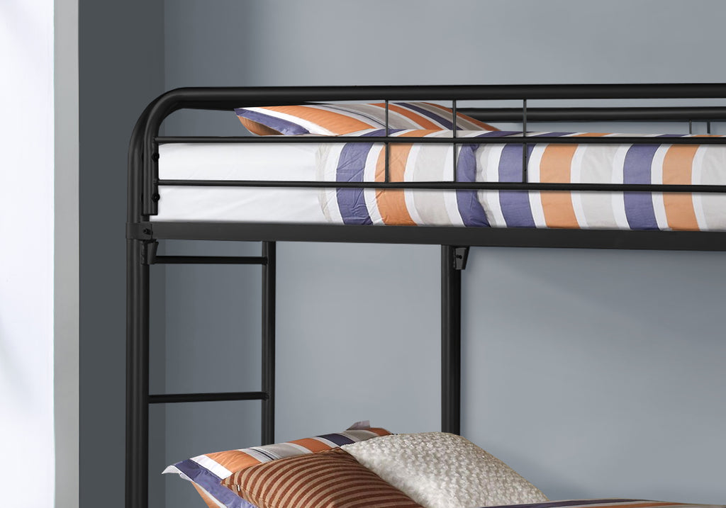 BUNK BED - TWIN / TWIN SIZE / BLACK METAL