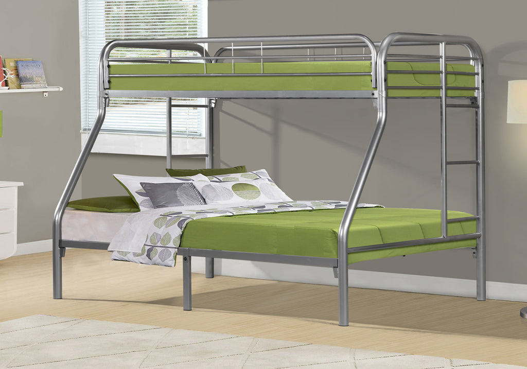 BUNK BED - TWIN / FULL SIZE / SILVER METAL