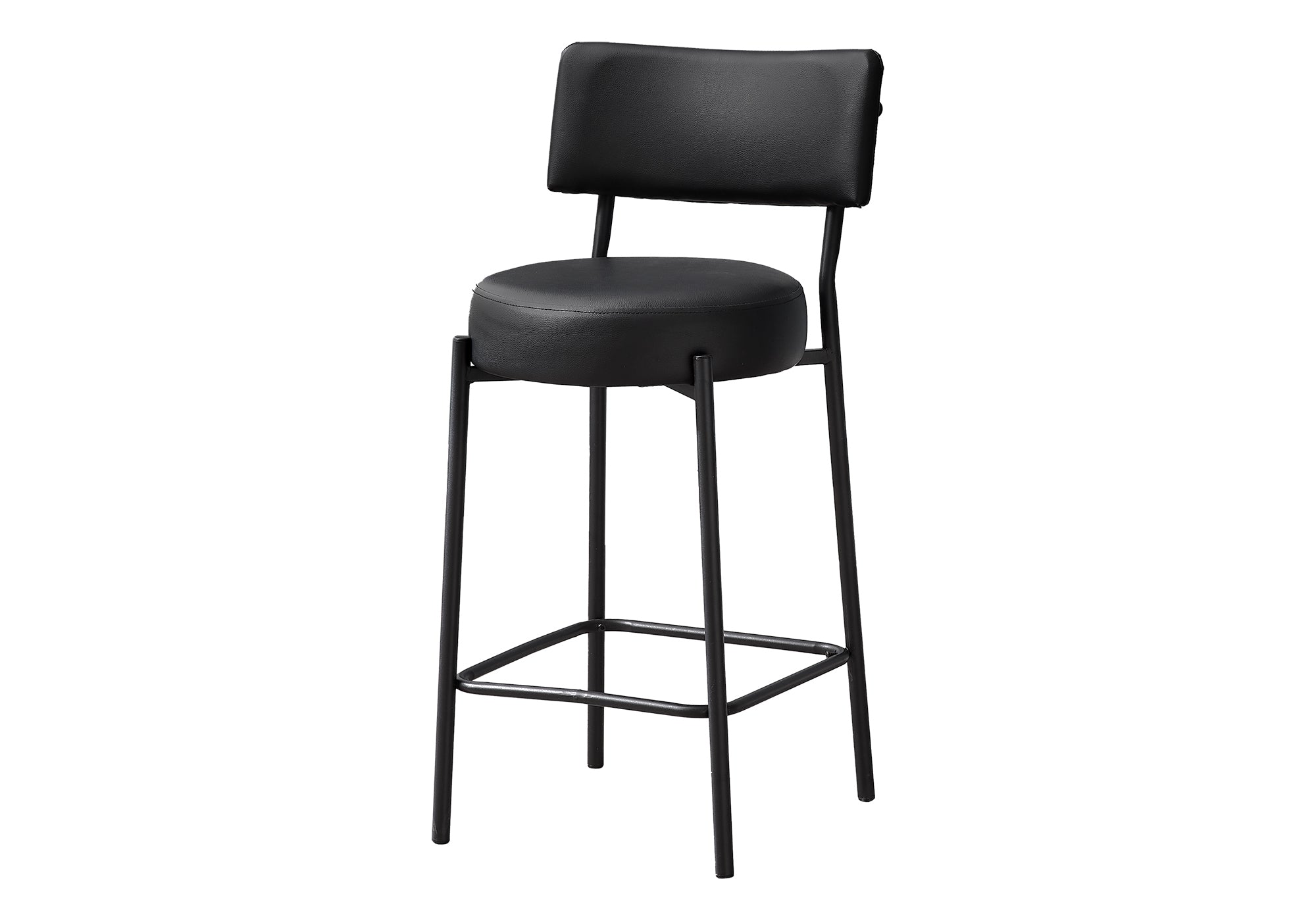 BARSTOOL - 2PCS/ 37""H/ BLACK / BLACK METAL COUNTER HEIGHT