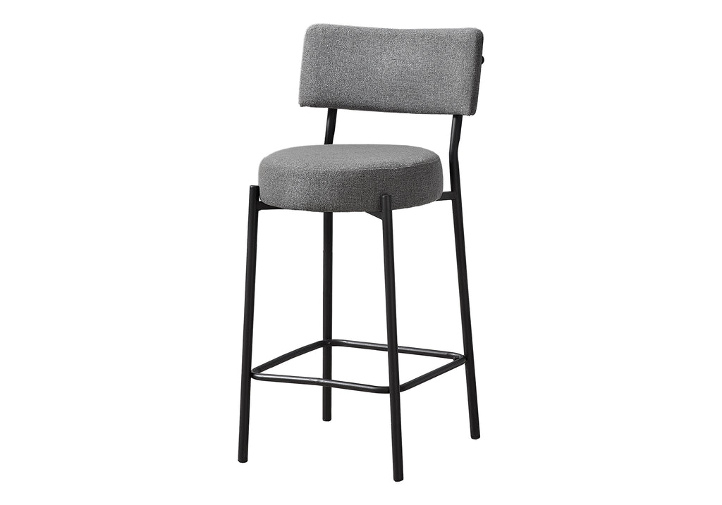 BARSTOOL - 2PCS / 37""H/ GREY / BLACK METAL COUNTER HEIGHT