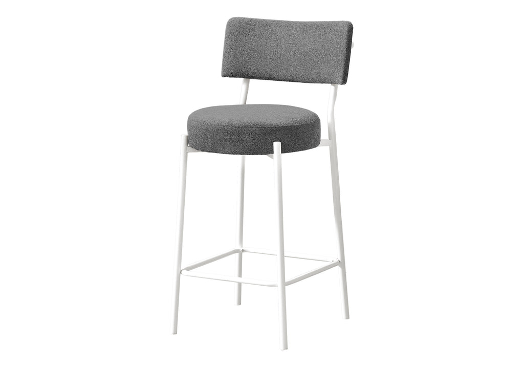 BARSTOOL - 2PCS / 37""H / GREY/ WHITE METAL COUNTER HEIGHT