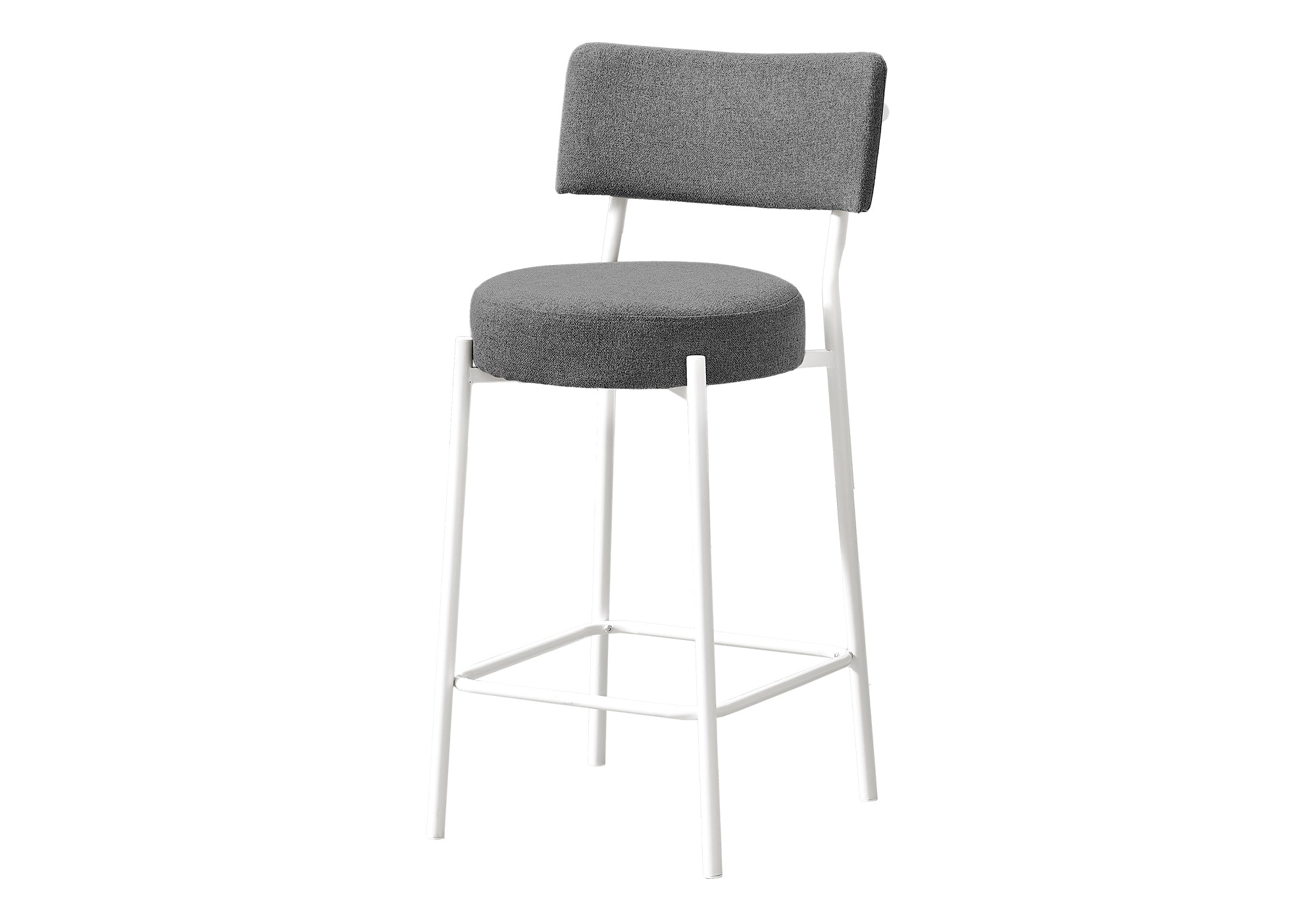 BARSTOOL - 2PCS / 37""H / GREY/ WHITE METAL COUNTER HEIGHT