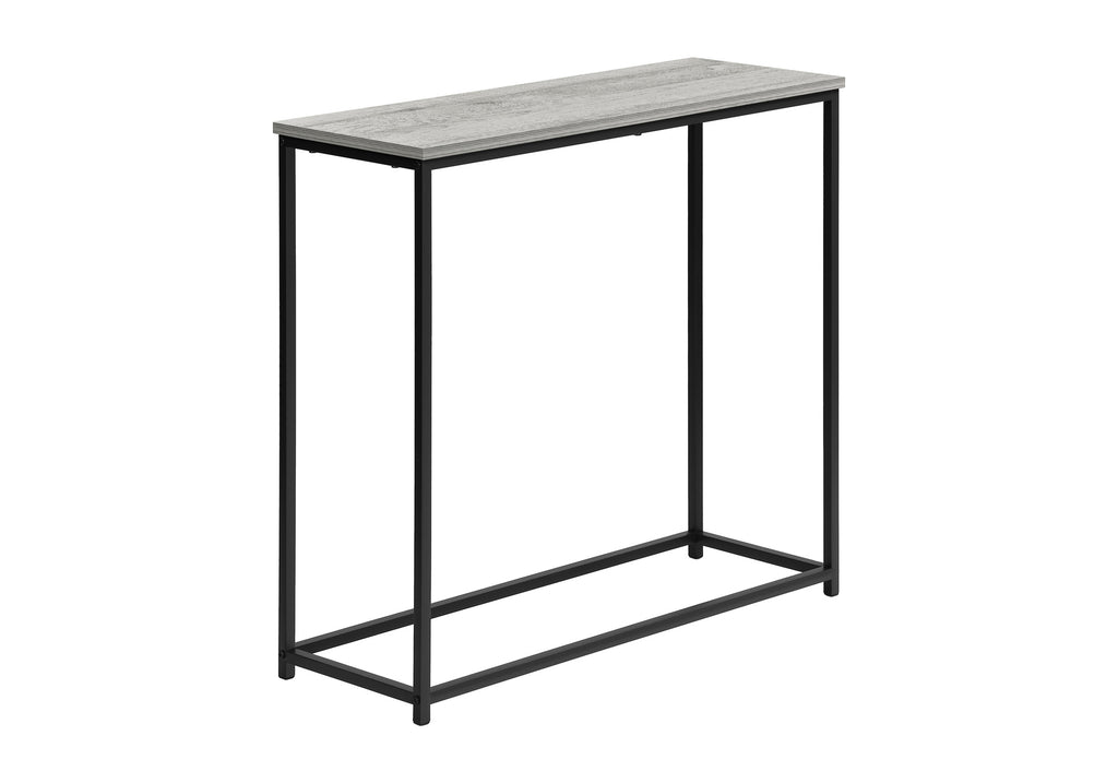 ACCENT TABLE - 32""L / GREY / BLACK METAL HALL CONSOLE