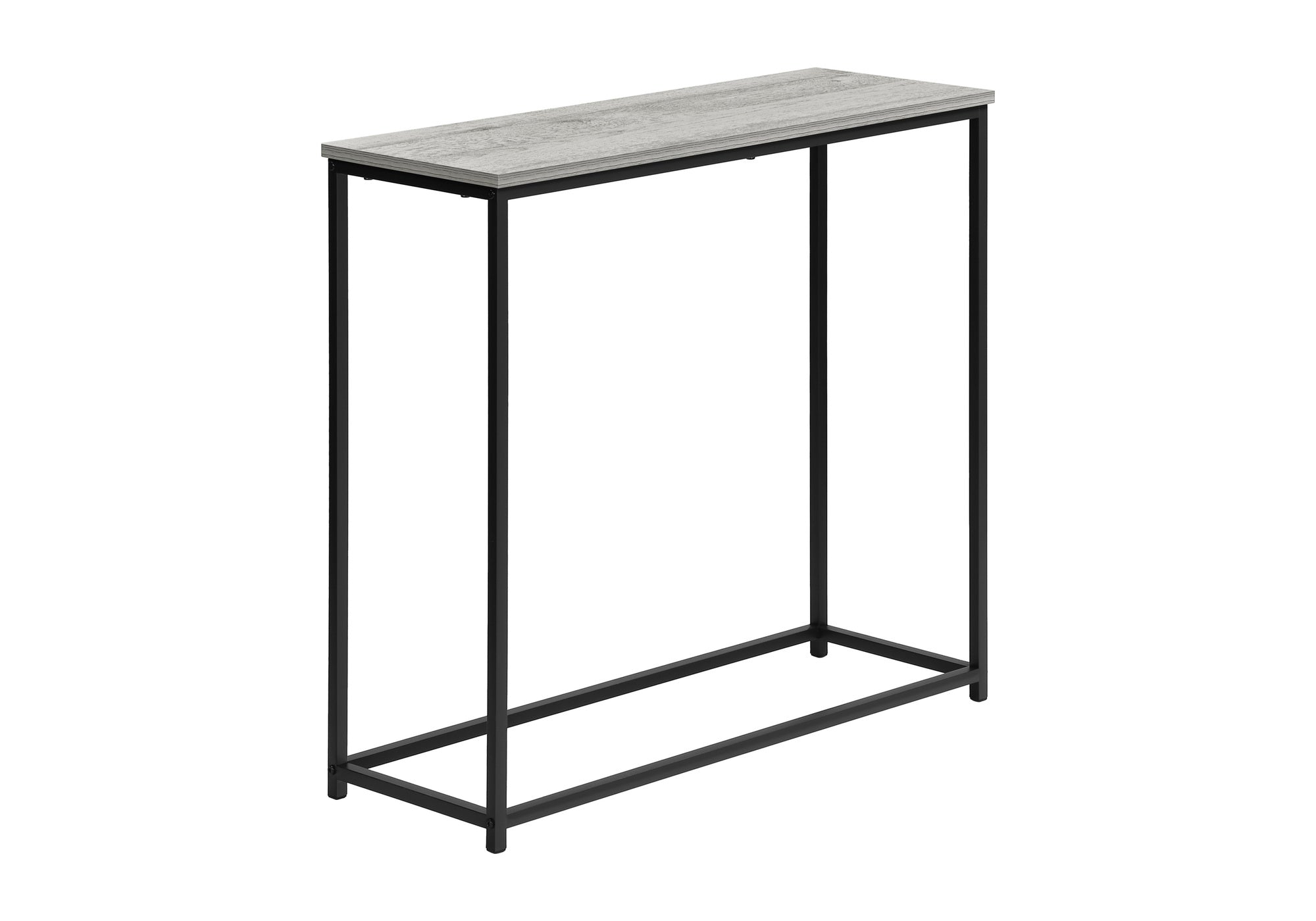 ACCENT TABLE - 32""L / GREY / BLACK METAL HALL CONSOLE