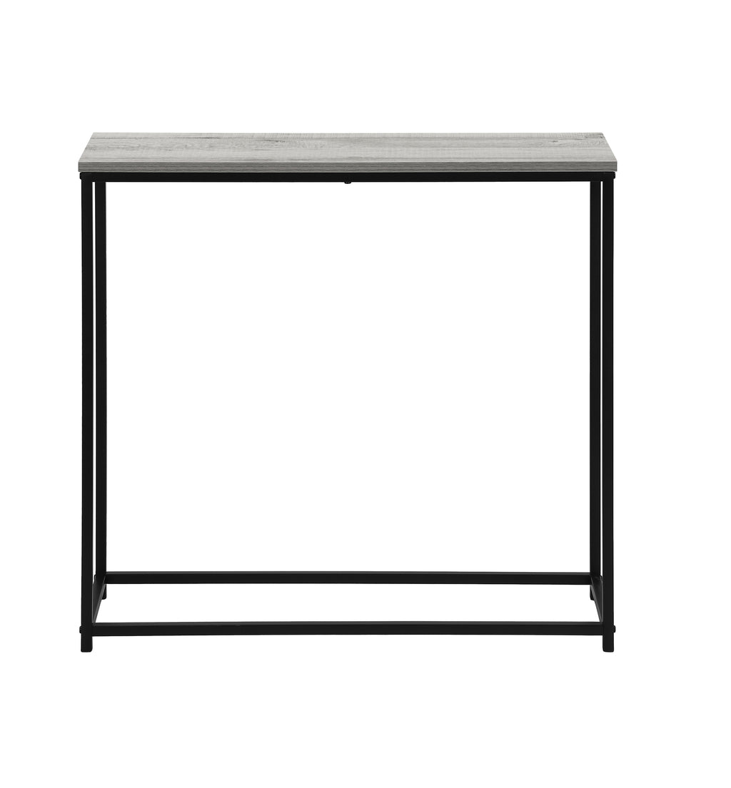 ACCENT TABLE - 32""L / GREY / BLACK METAL HALL CONSOLE